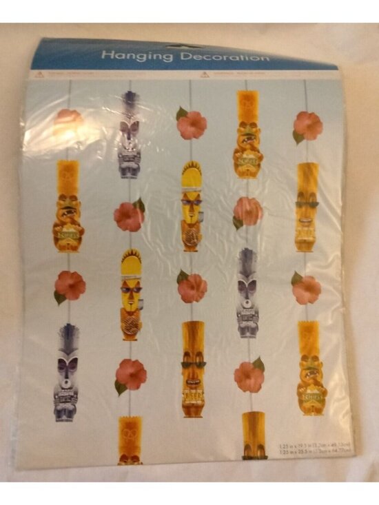 Other - Tiki  Mug Garland Luau Hawaiian Summer Luau Beach Party Decoration 19 ft Long